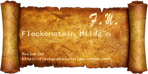 Fleckenstein Milán névjegykártya
